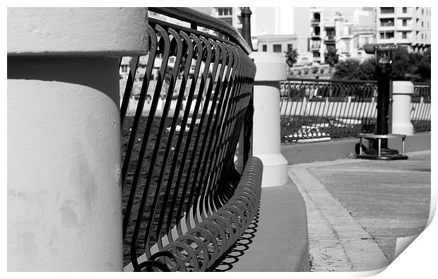 Black & White railings Print by Marc Lawrence
