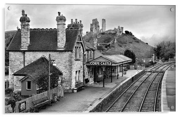 Corfe Castle Railway Station, Dorset Acrylic by Brian Pierce