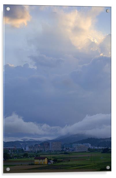 Storm clouds gather over Ljubljana, Slovenia Acrylic by Ian Middleton