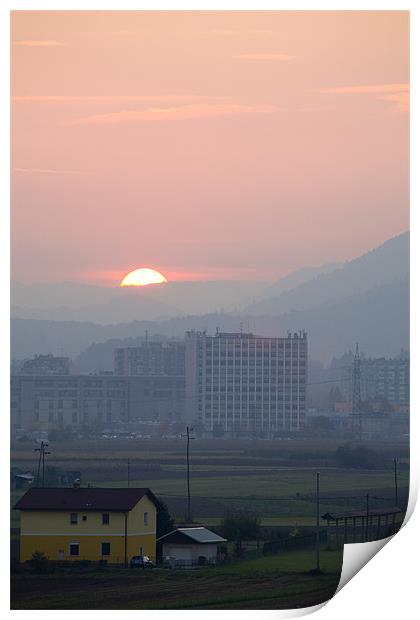 Sunset over Ljubljana, Slovenia Print by Ian Middleton