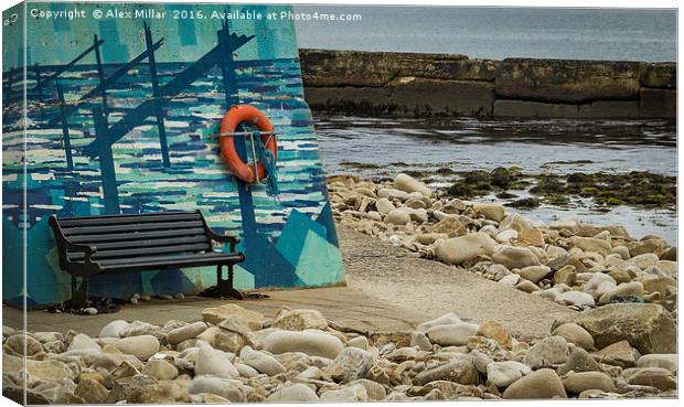 Lossiemouth Painted Wall Canvas Print by Alex Millar