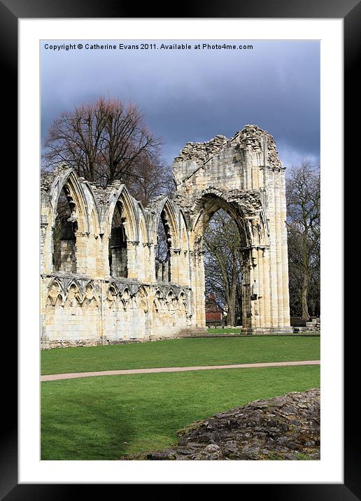 St Mary's Abbey Ruins, York Framed Mounted Print by Catherine Fowler