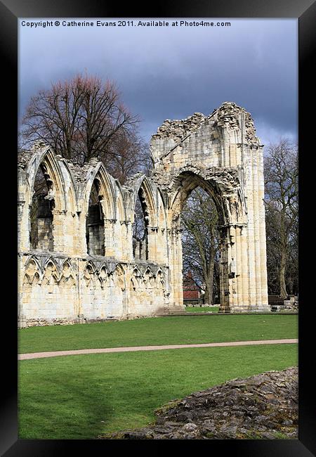 St Mary's Abbey Ruins, York Framed Print by Catherine Fowler