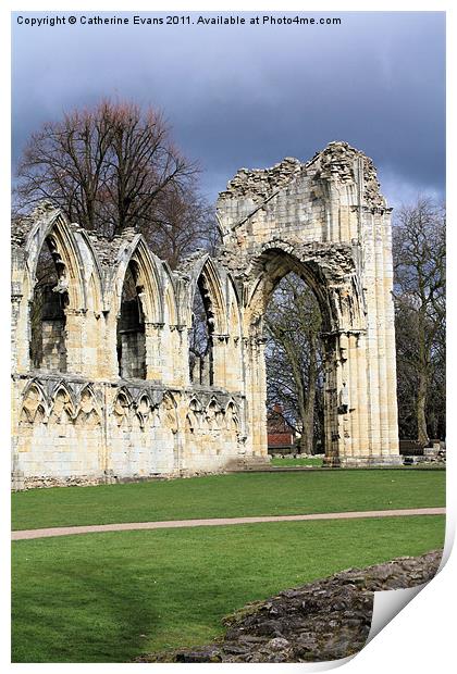 St Mary's Abbey Ruins, York Print by Catherine Fowler