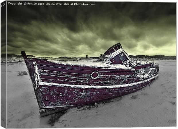 Beach and Boat Canvas Print by Derrick Fox Lomax