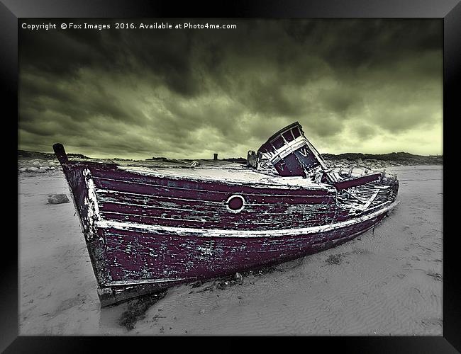 Beach and Boat Framed Print by Derrick Fox Lomax