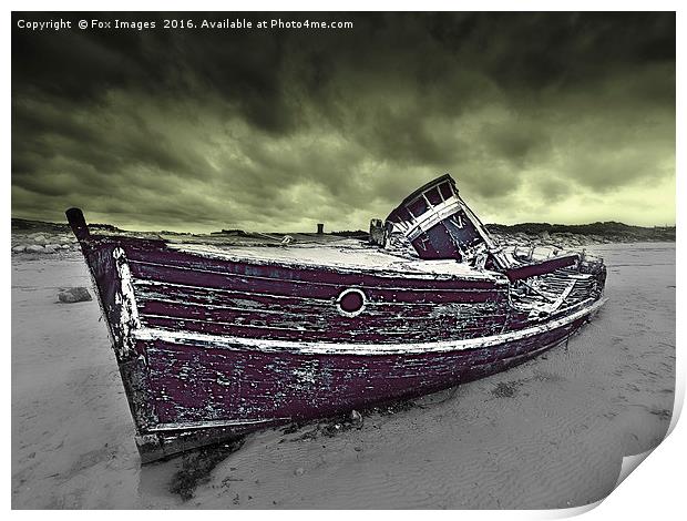 Beach and Boat Print by Derrick Fox Lomax