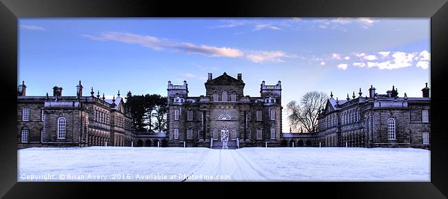 Delaval Hall in the Snow Framed Print by Brian Avery