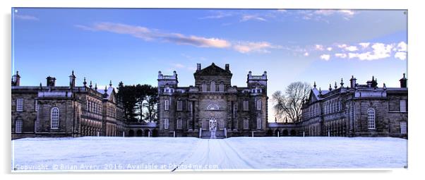 Delaval Hall in the Snow Acrylic by Brian Avery