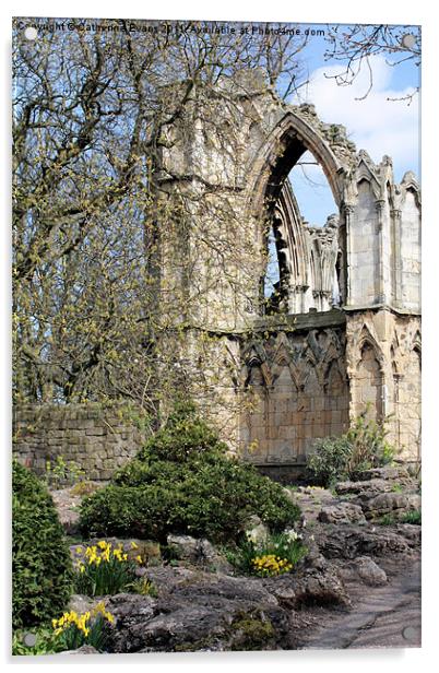 St Mary's Abbey Ruins York #2 Acrylic by Catherine Fowler