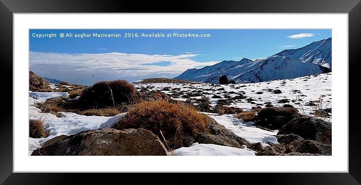 The beauty of snow on mountain 2, Framed Mounted Print by Ali asghar Mazinanian