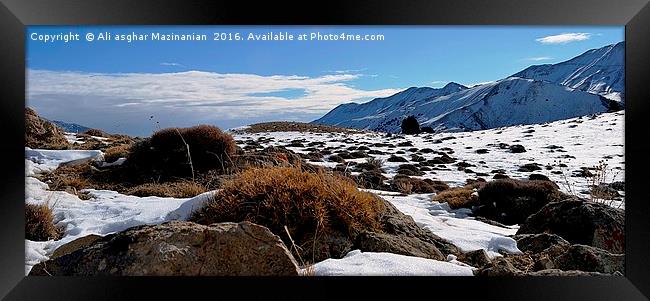 The beauty of snow on mountain 2, Framed Print by Ali asghar Mazinanian