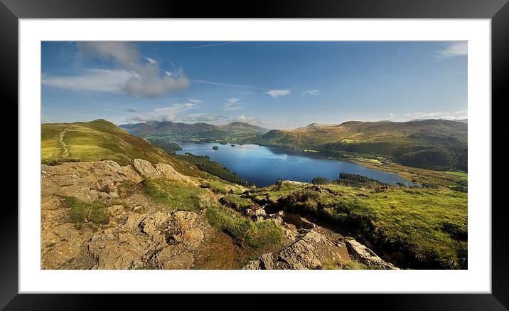 Cat bells and derwent water from maiden moor Framed Mounted Print by Eddie John