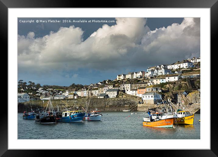 Mevagissey Harbour Framed Mounted Print by Mary Fletcher