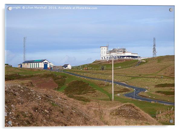 Great Orme Summit Complex and Visitor Centre.  Acrylic by Lilian Marshall