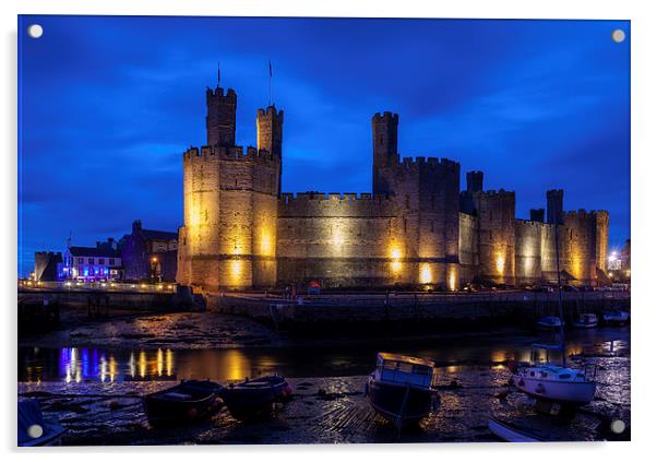Caernarfon Castle Acrylic by Thomas Schaeffer