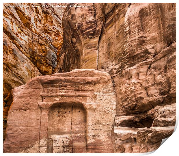 Relief Sculpture among the Rocks -  Petra Print by Tony Sharp LRPS CPAGB