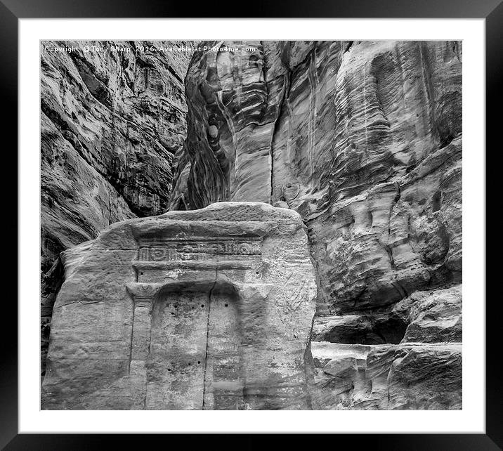 Relief Art, Petra - Black and white Framed Mounted Print by Tony Sharp LRPS CPAGB
