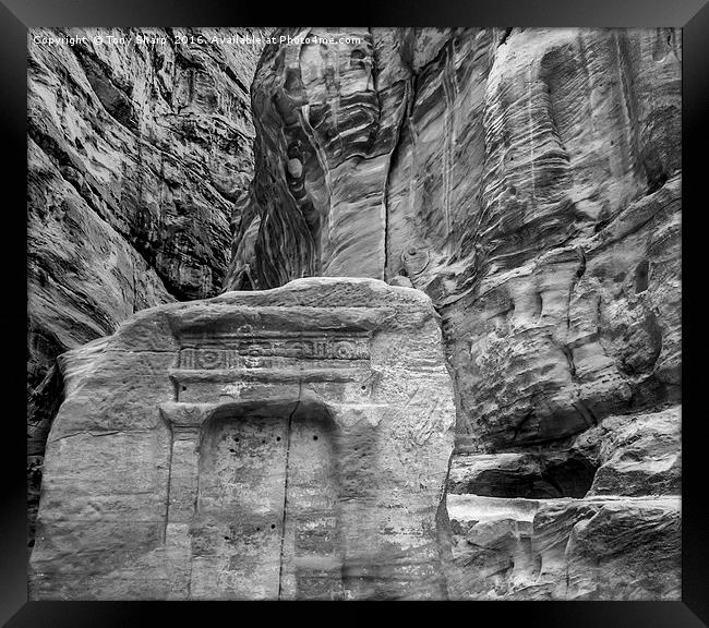 Relief Art, Petra - Black and white Framed Print by Tony Sharp LRPS CPAGB
