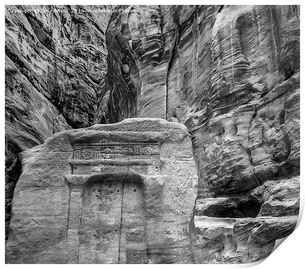 Relief Art, Petra - Black and white Print by Tony Sharp LRPS CPAGB