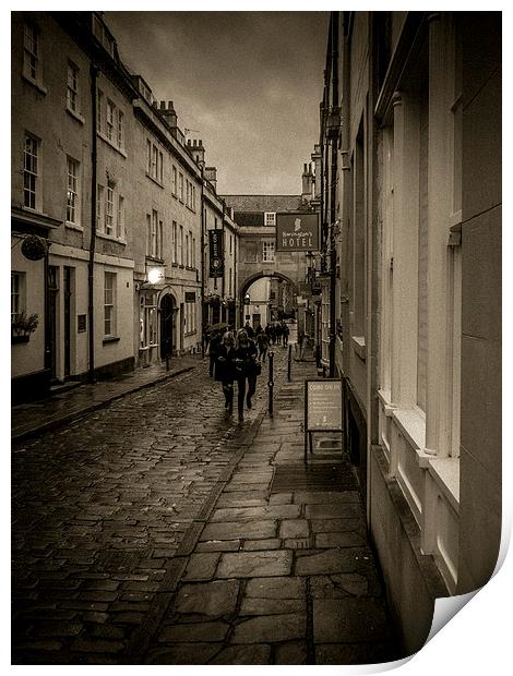 Wet Streets, Bath, England, UK Print by Mark Llewellyn