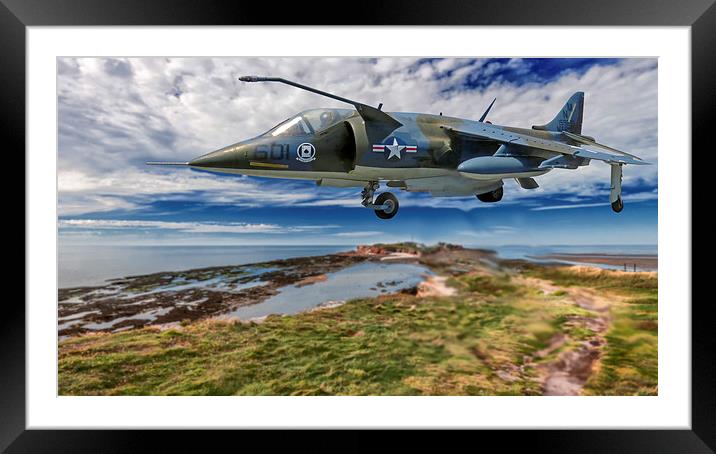 British Aerospace-Mcdonnell Douglas AV-8c Harrier Framed Mounted Print by Rob Lester