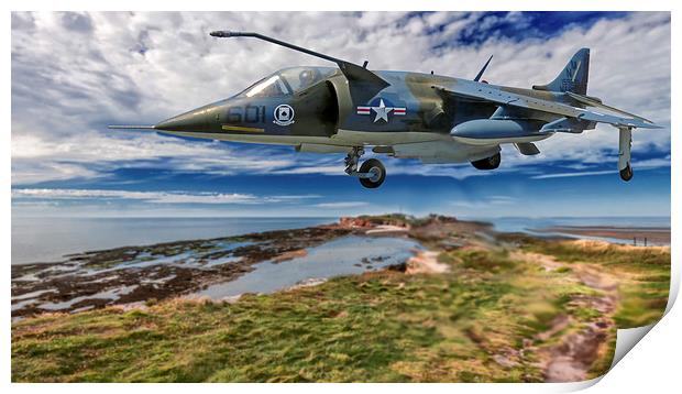 British Aerospace-Mcdonnell Douglas AV-8c Harrier Print by Rob Lester