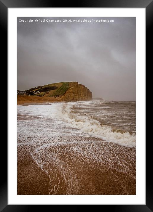 Windy Day West Bay Dorset Framed Mounted Print by Paul Chambers