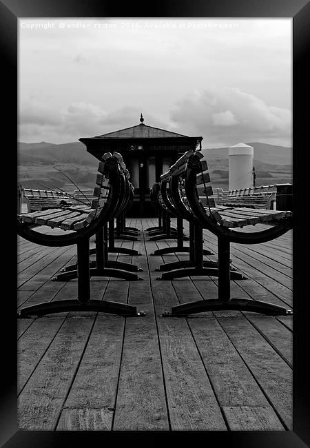 TAKE A SEAT Framed Print by andrew saxton