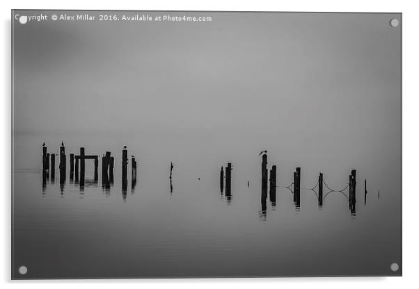 Loch Lomond Mist Acrylic by Alex Millar