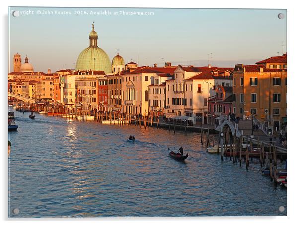 San Simeone Piccolo Grand Canal Venice Italy Acrylic by John Keates