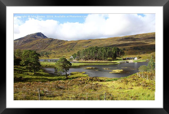 Affric Lodge, Loch Affric, Highland Scotland Framed Mounted Print by John Keates