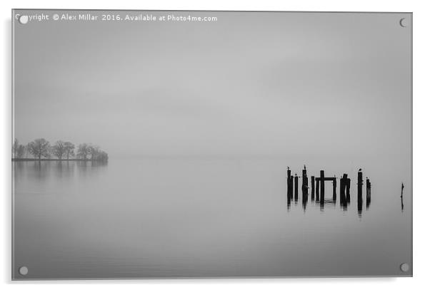 Mist on the Loch Acrylic by Alex Millar