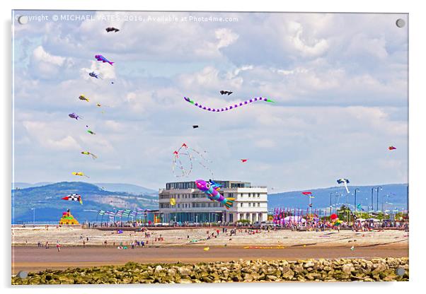 Morecambe Kite Festival Acrylic by MICHAEL YATES