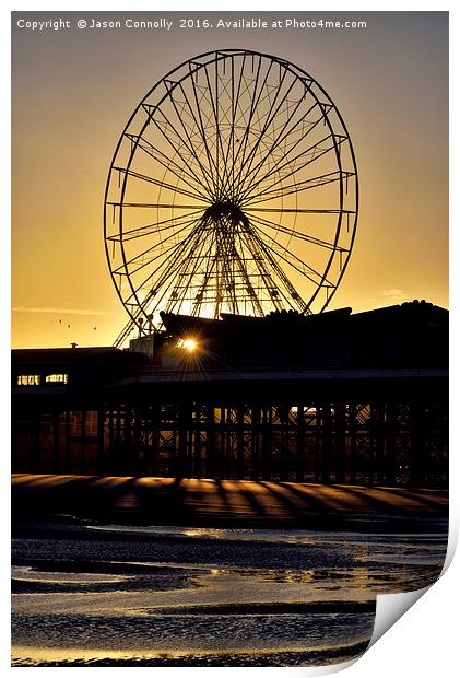 Big Wheel, Blackpool Print by Jason Connolly