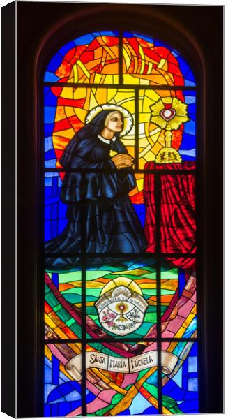 Stained Glass Santa Maria Micaela Canvas Print by Svetlana Korneliuk