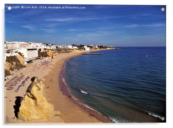 Fishermans Beach Albufeira Portugal Acrylic by Lynn Bolt