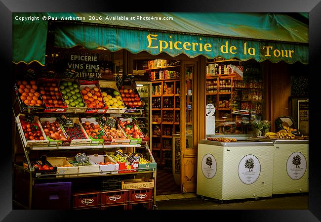 French Grocery Store Framed Print by Paul Warburton