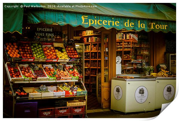 French Grocery Store Print by Paul Warburton