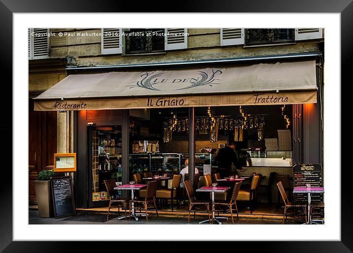 Lunch in Paris Framed Mounted Print by Paul Warburton