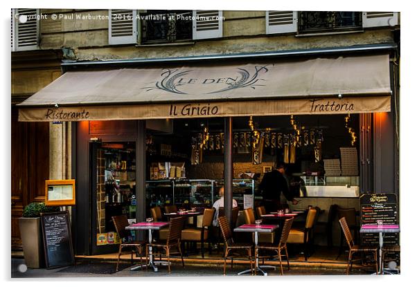 Lunch in Paris Acrylic by Paul Warburton