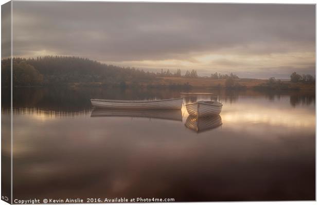 Misty Loch Sunrise Canvas Print by Kevin Ainslie