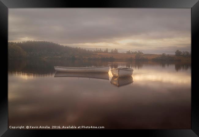 Misty Loch Sunrise Framed Print by Kevin Ainslie