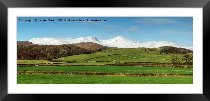 The Coniston Fells in Winter Framed Mounted Print by Jamie Green