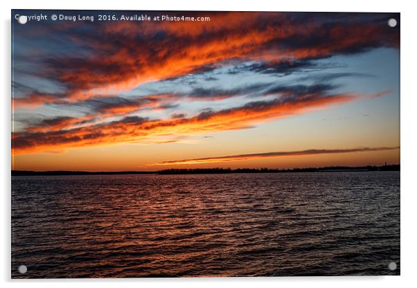 Sunset Over the Lake Acrylic by Doug Long