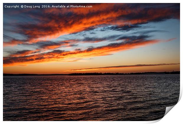 Sunset Over the Lake Print by Doug Long