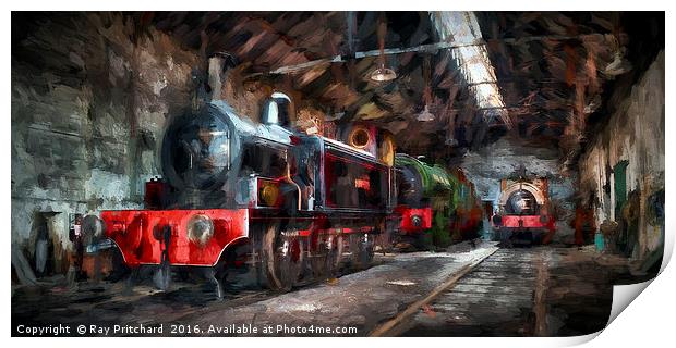 Engine Shed (paint effect) Print by Ray Pritchard