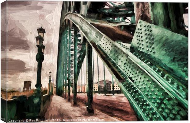 Tyne Bridge (paint effect) Canvas Print by Ray Pritchard
