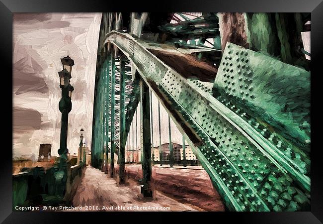 Tyne Bridge (paint effect) Framed Print by Ray Pritchard