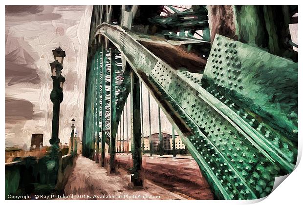 Tyne Bridge (paint effect) Print by Ray Pritchard